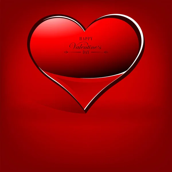 Fond rouge avec coeur — Image vectorielle