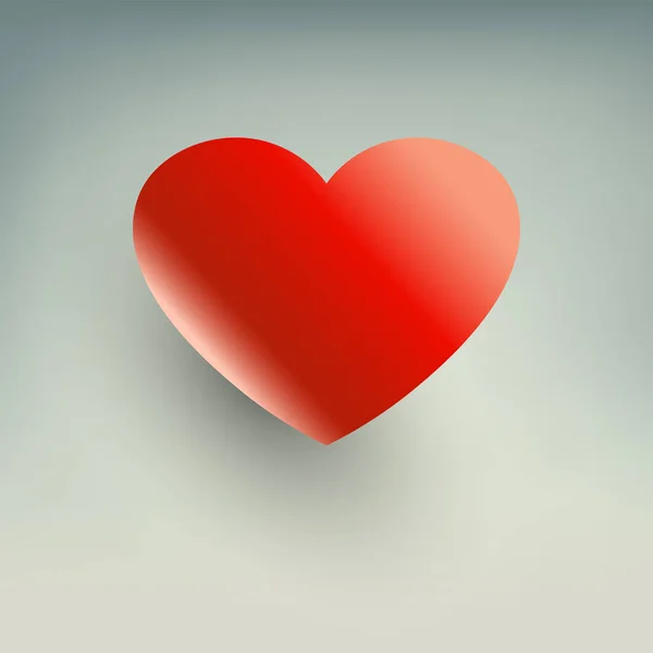 Rotes Herz mit Schatten — Stockvektor