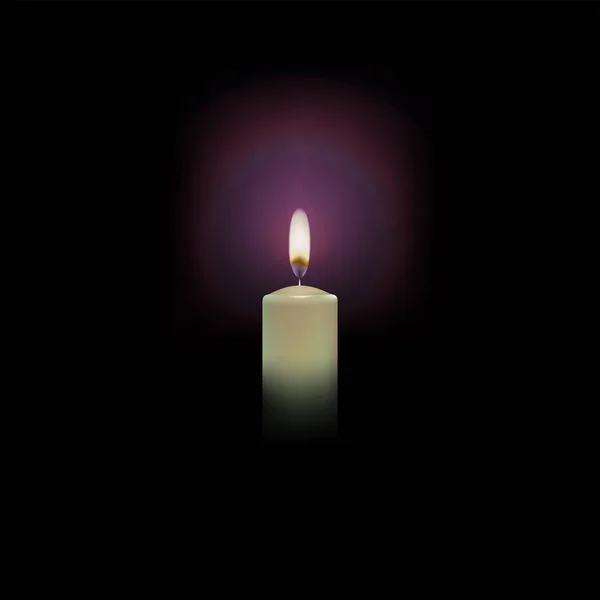 Палаюча свічка на чорному тлі з жиром — стоковий вектор