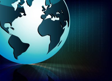 numaraları ve küre ile koyu arka plan