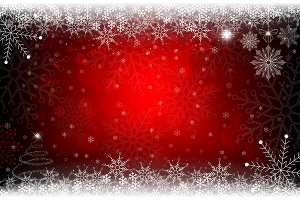 Boże Narodzenie czerwony design z małą choinkę — Wektor stockowy