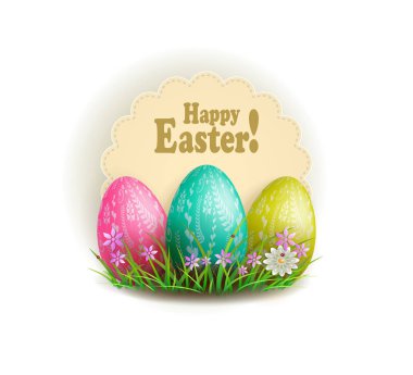 Tasarım, bir çerçeve ile üç adet çok renkli Paskalya yumurtaları için öğe