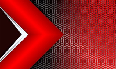 geometrik kırmızı çizmek ile bir ok ve bir metal ızgara