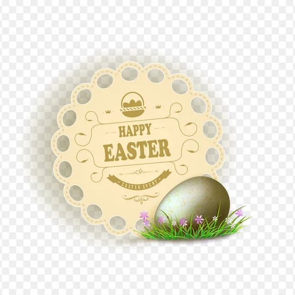 Marco redondo con un huevo de Pascua . — Vector de stock