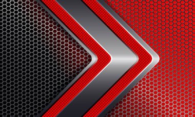 Bir ok ve bir metal ızgara ile geometrik arka plan.