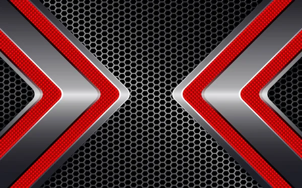 Geometrik siyah arka plan ile okları ve metal ızgara.