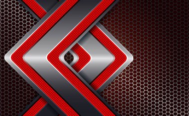 Oklar ve metal ızgara ile geometrik koyu arka plan.