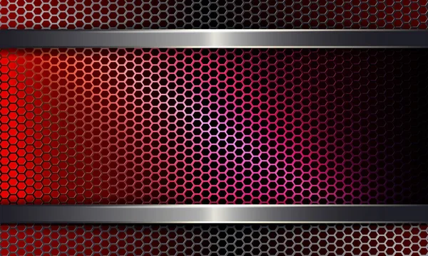 Geometrischer Hintergrund mit einem Metallgitter in rotem Farbton. — Stockvektor