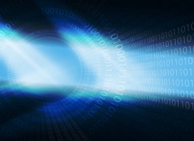 Numaraları ve parlak ışık ışınları ile mavi tasarım.