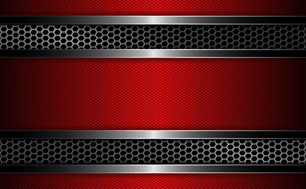 Metal ızgara ve kırmızı çerçeve ile geometrik tasarım.