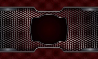 Geometrik tasarım metal ızgara ve kenar ile oval çerçeve.