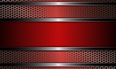 Metal ızgara ve kırmızı çerçeve ile tasarım.