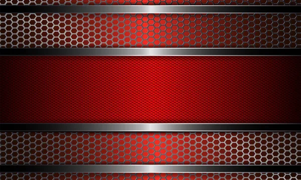 Design med metallfront och ram i rött. — Stock vektor