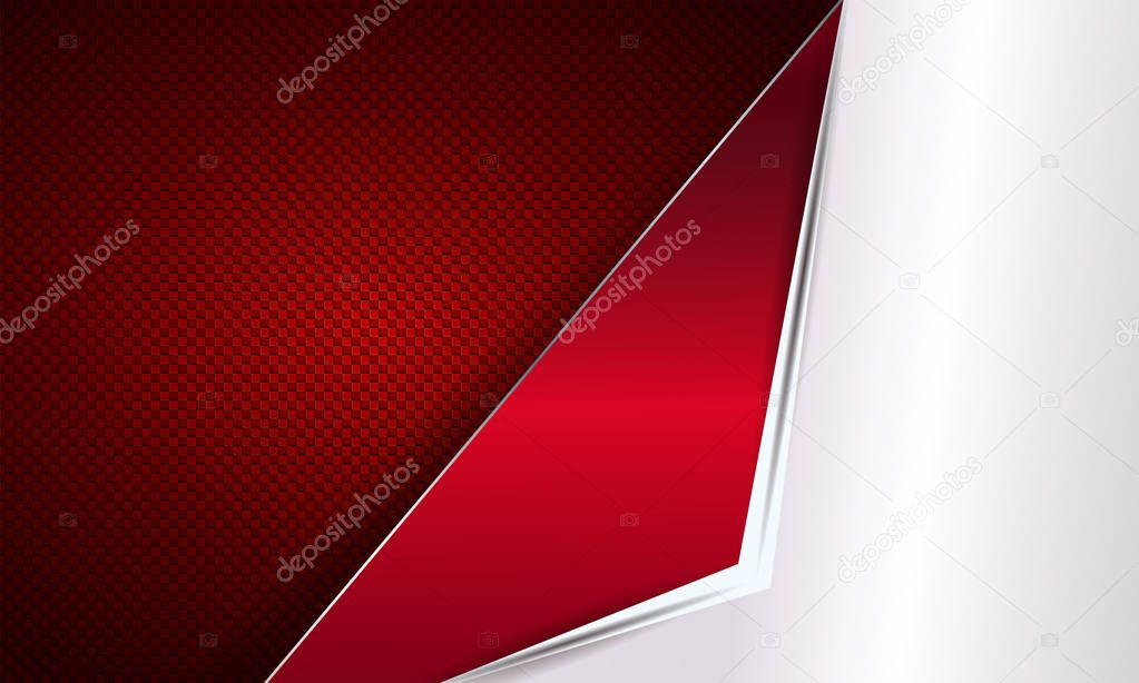Red textured background with white frame.