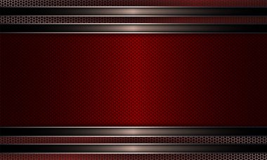 Kırmızı çerçeve ve metal ızgara ile geometrik arka plan.