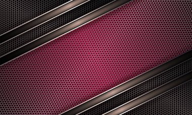 Metal ızgara ile pembe renk geometrik arka plan.