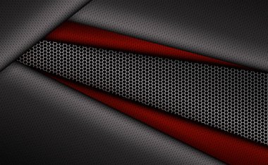 Metal ızgara ile geometrik gri oluklu arka plan.