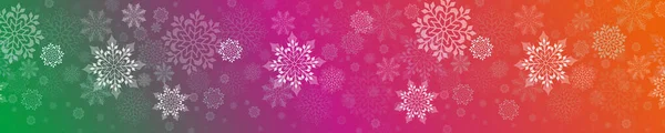 Ilustração de Natal com um conjunto de flocos de neve brancos graciosos — Vetor de Stock