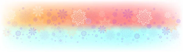 Weihnachten Licht bunten Hintergrund mit einer Reihe von schönen Schneeflocken — Stockvektor