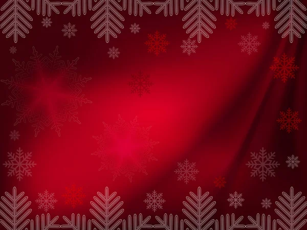 Natal design vermelho escuro com lindos flocos de neve — Vetor de Stock