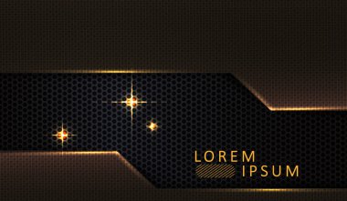 Koyu sarı desenli ve parıltılı soyut geometrik tasarım