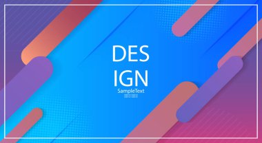 Beyaz çerçeveli ve kahverengi çizgili mavi geometrik kompozisyon