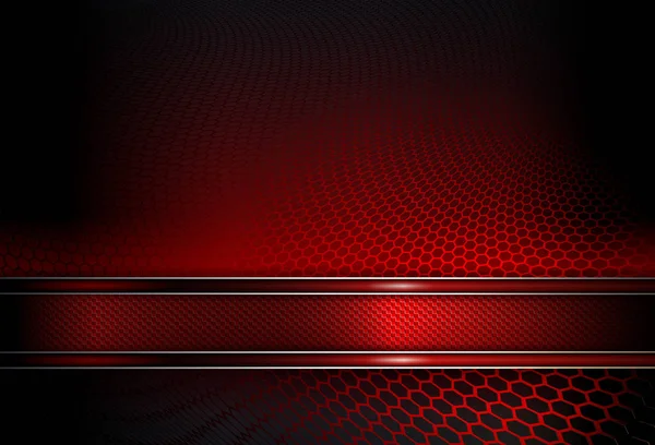 Fond en maille rouge avec cadre texturé avec bordure brillante — Image vectorielle