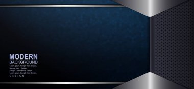 Mozaik, gri çerçeve ve oklu metalik renklerde koyu mavi arkaplan