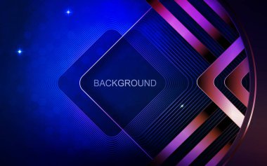 Mozaik, eşkenar dörtgen şekilli çerçeve ve ışınlı oklarla koyu mavi tasarım