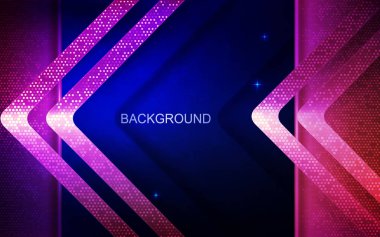 Parlak mozaikli pembe oklu koyu mavi tasarım.