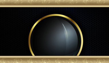 Sarı mozaik perdeli güzel koyu desenli tasarım, altın kenarlı yuvarlak çerçeve.