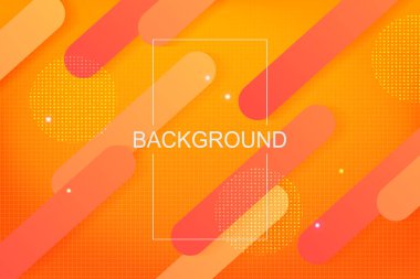 Çizgiler, ışık daireleri ve çerçeve ile soyut desenli turuncu arka plan