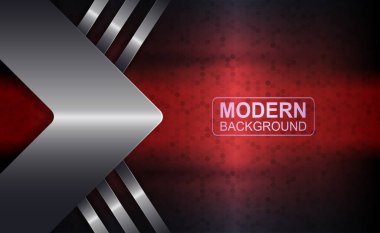 Mozaikli koyu kırmızı kompozisyon, metalik tonlu ışınlı bir ok.