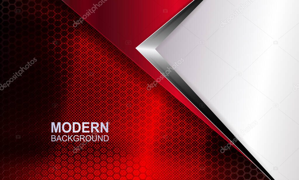 The texture background is red, the silhouette of the mesh, a white corner with an arrow of a metallic hue