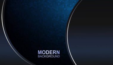 Mozaik efektli koyu mavi arkaplan, kenarları ince, parlak kenarlı yarı dairesel perdeler.