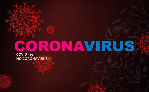 Design mit roten Silhouetten von Elementen des Coronavirus, Prävention von Virusinfektionen. — Stockvektor