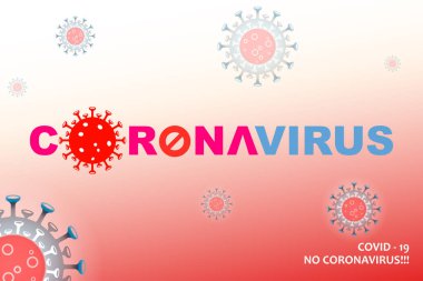 Koronavirüs elementlerinin soyut silueti ile kompozisyon. Asya gribi bileşimi. Viral enfeksiyonların önlenmesi.