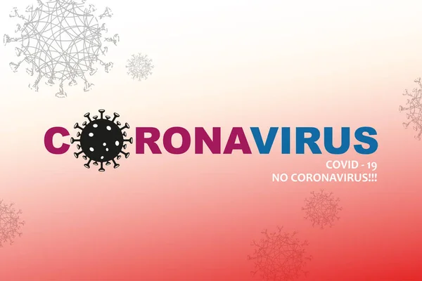 Composición de color rojo claro con la silueta abstracta de los elementos coronavirus. Signo de coronavirus COVID-2019 . — Archivo Imágenes Vectoriales