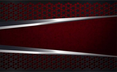 Kırmızı koyu dokular, kıvrımlı çerçeveler, metalik renkte parlak kenarlar..