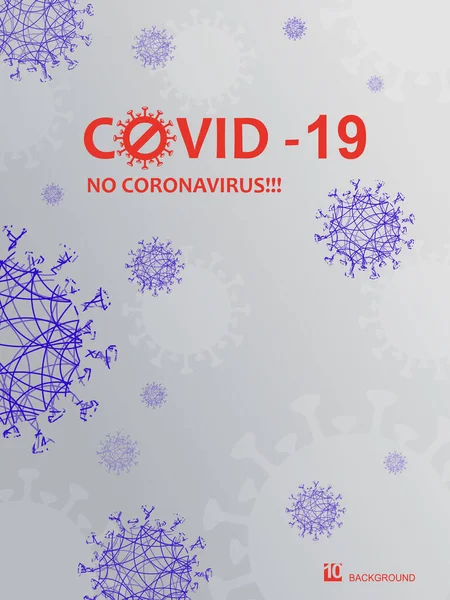 Fond clair avec des silhouettes abstraites bleues d'éléments coronavirus — Image vectorielle