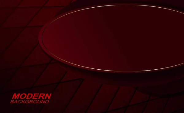 Fondo de textura de color rojo oscuro con degradado, rayas oscuras oblicuas, marco oval con borde dorado — Vector de stock