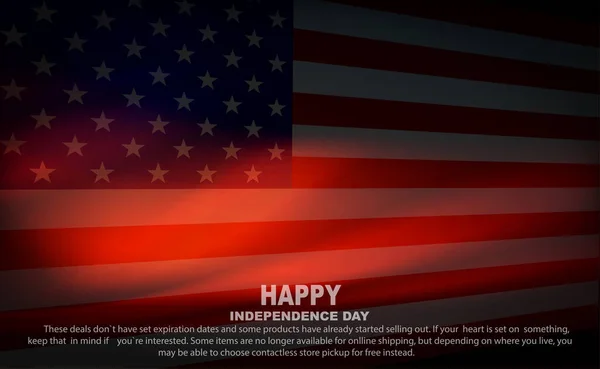 Composizione astratta con gradiente e silhouette della bandiera americana — Vettoriale Stock