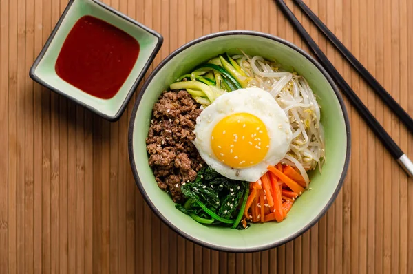 한국 비빔밥 요리 평면도 — 스톡 사진