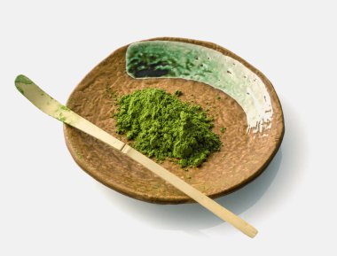 Matcha toz ve chasaku bambu kaşık