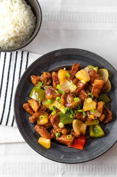 Sweet and sour pork from above. — 스톡 사진