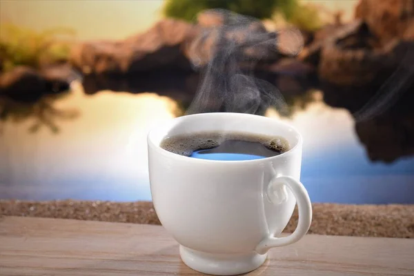 뜨거운 블랙 커피 컵 — 스톡 사진