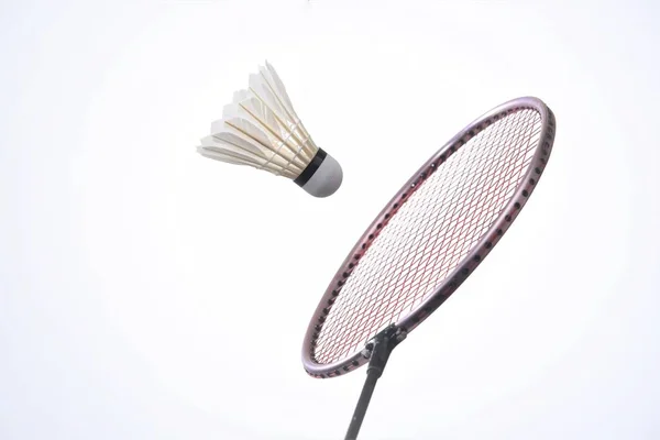 Shuttlecock and racket — Stock Photo, Image