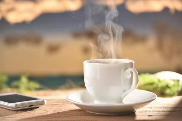 Чашки гарячої кави — стокове фото
