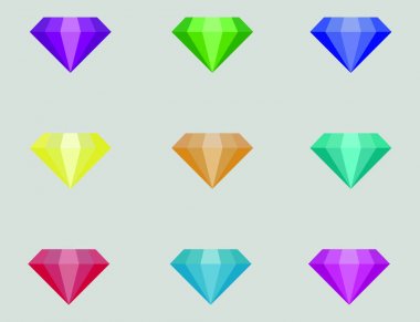 Kristalleri renkli vektör