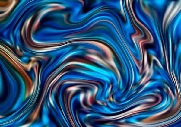 Marble abstract background. Blue liquid surface wallpaper digital illustration. — Stock Photo, Image